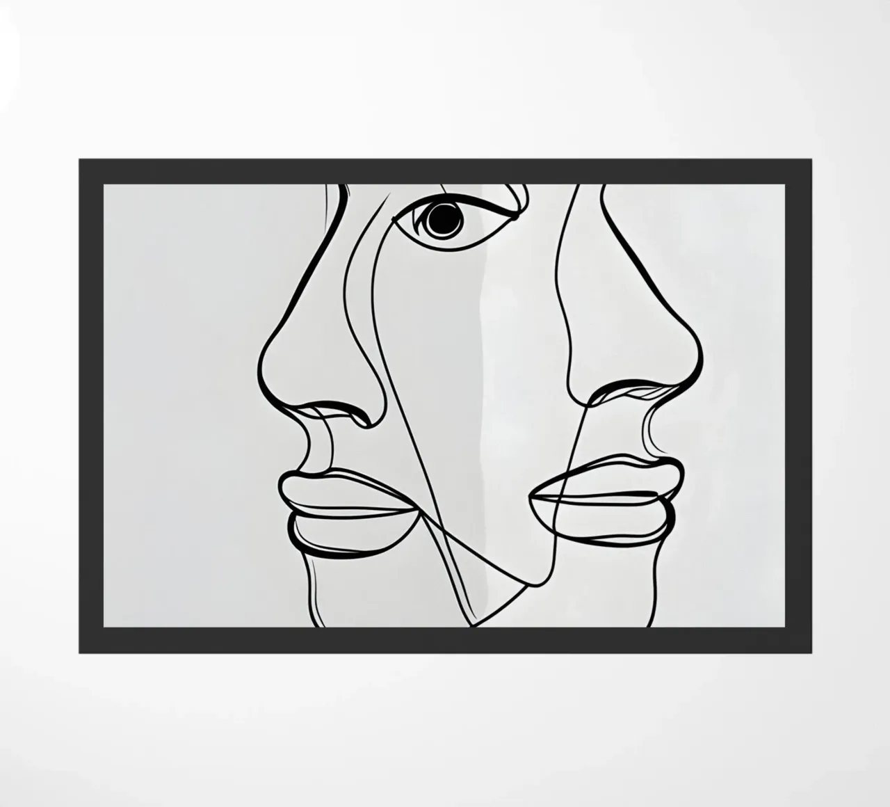 Line art a mezza faccia zerbino da LIFESTYLE OBJECTS