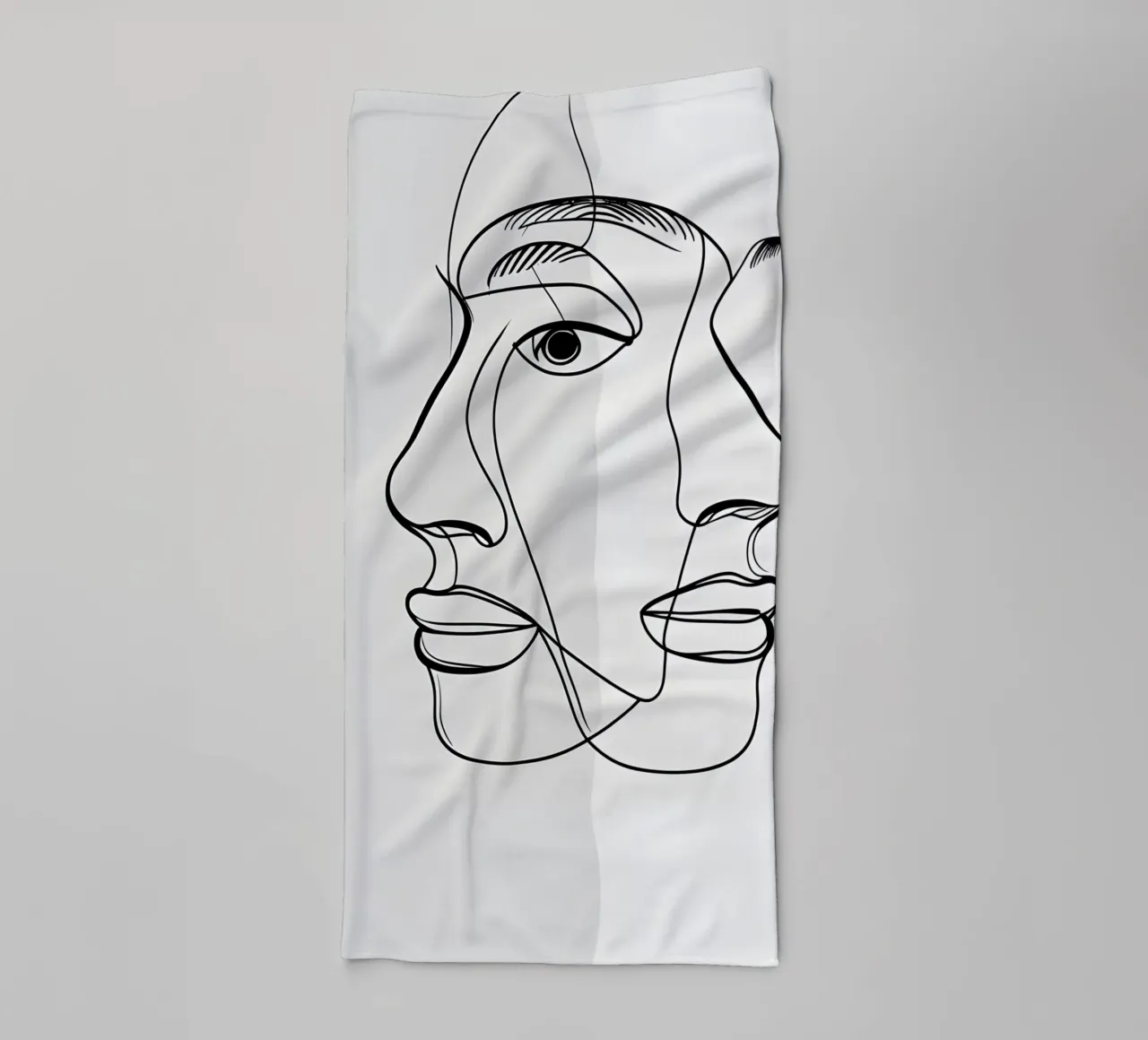 Line art a mezza faccia asciugamano da bagno da LIFESTYLE OBJECTS