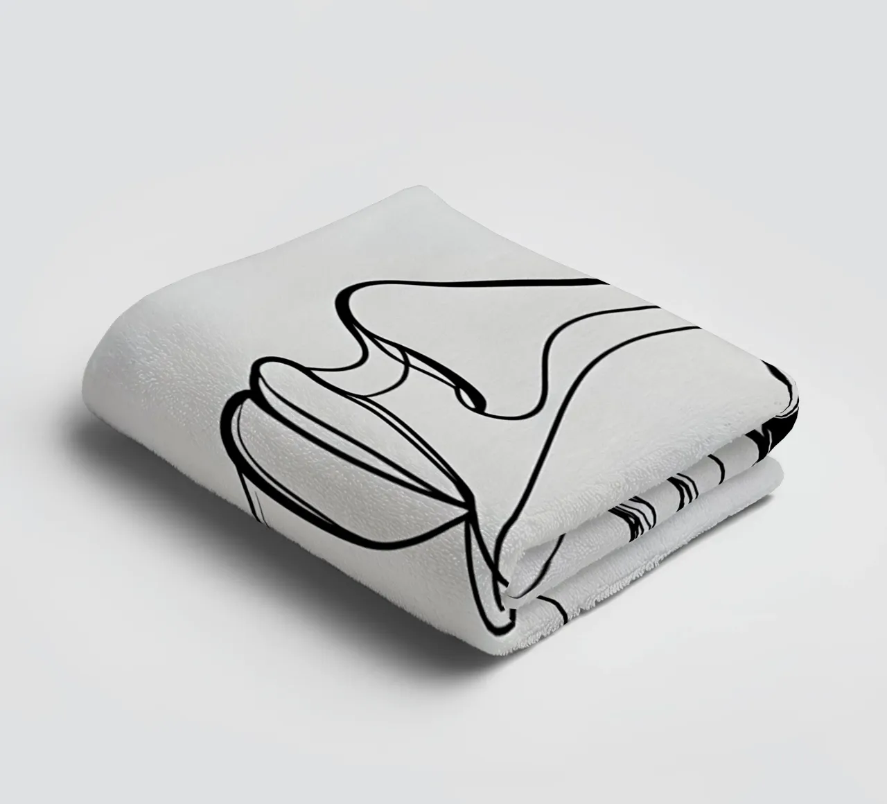 Line art a mezza faccia asciugamano da bagno da LIFESTYLE OBJECTS