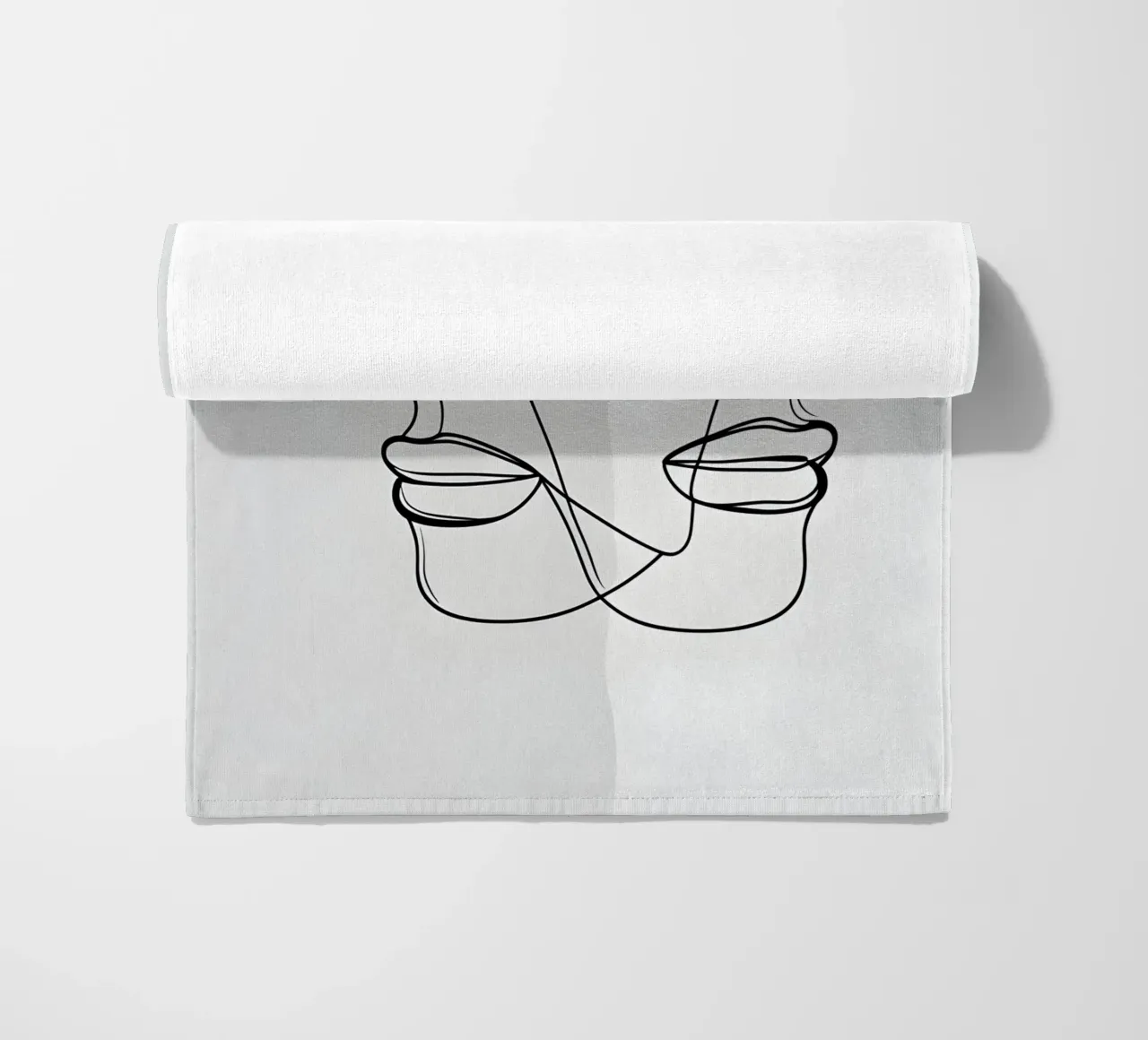 Line art a mezza faccia telo mare da LIFESTYLE OBJECTS