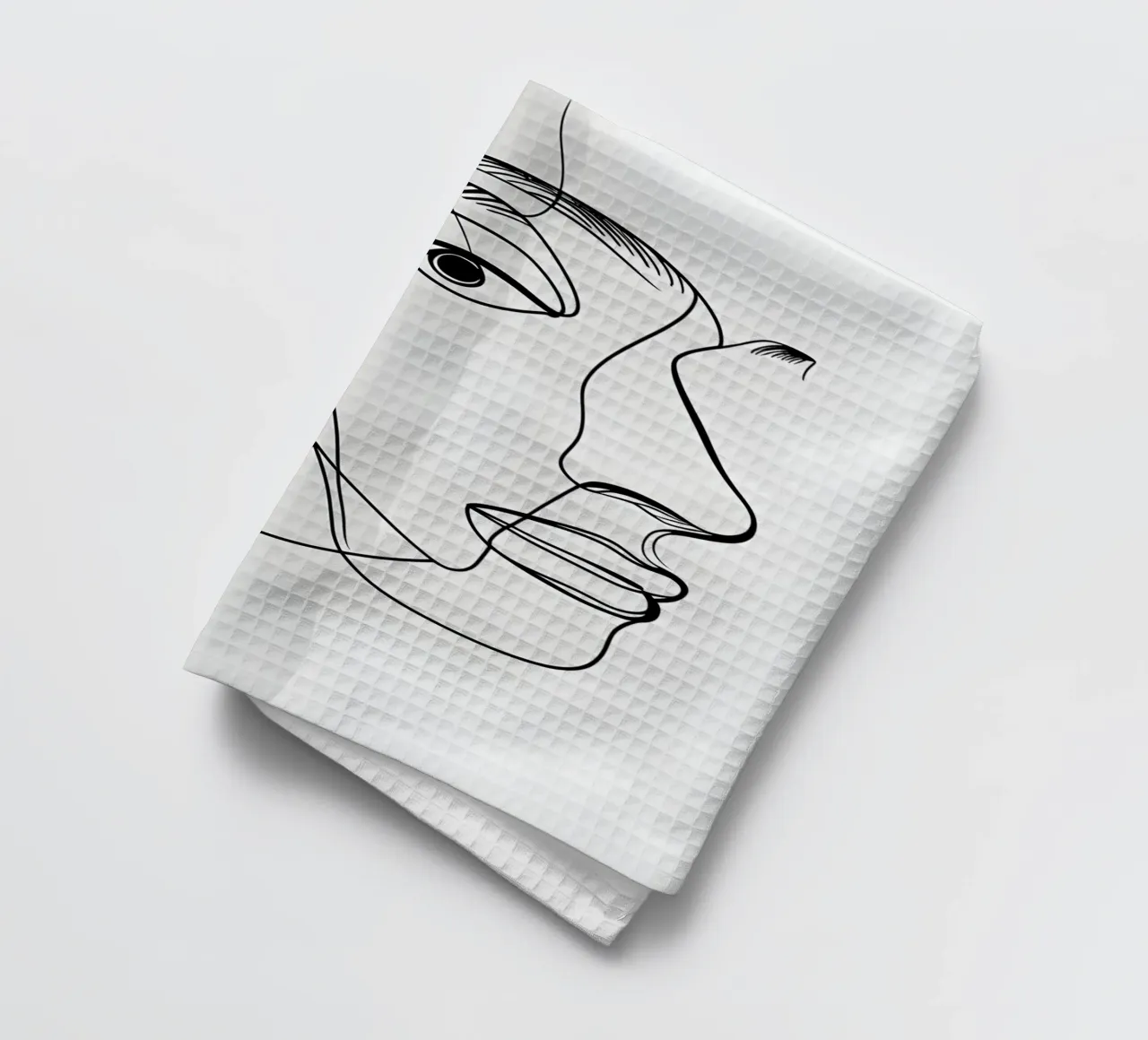 Line art a mezza faccia canovaccio da cucina da LIFESTYLE OBJECTS