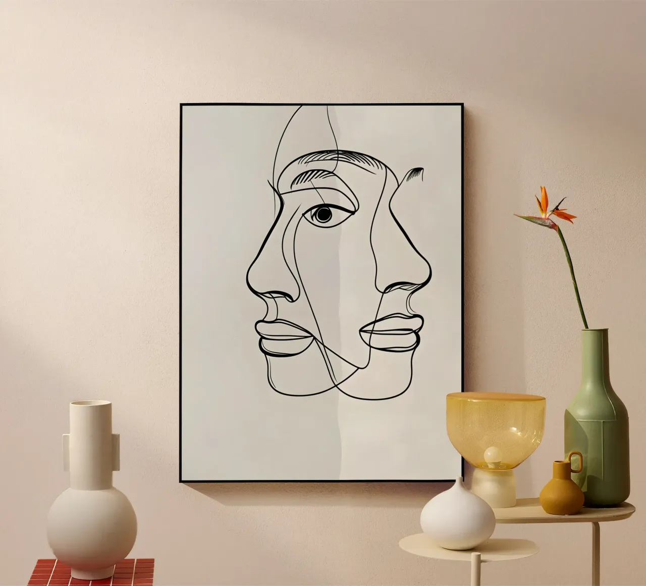 Line art a mezza faccia plexiglass da LIFESTYLE OBJECTS