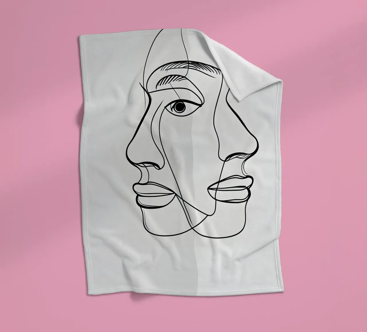 Line art a mezza faccia coperta in pile da LIFESTYLE OBJECTS