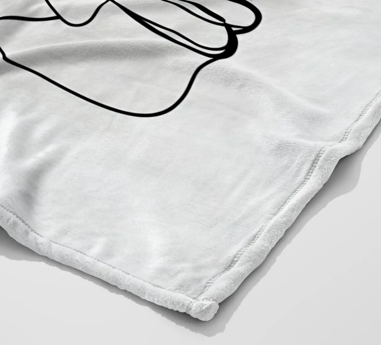 Line art a mezza faccia coperta in pile da LIFESTYLE OBJECTS
