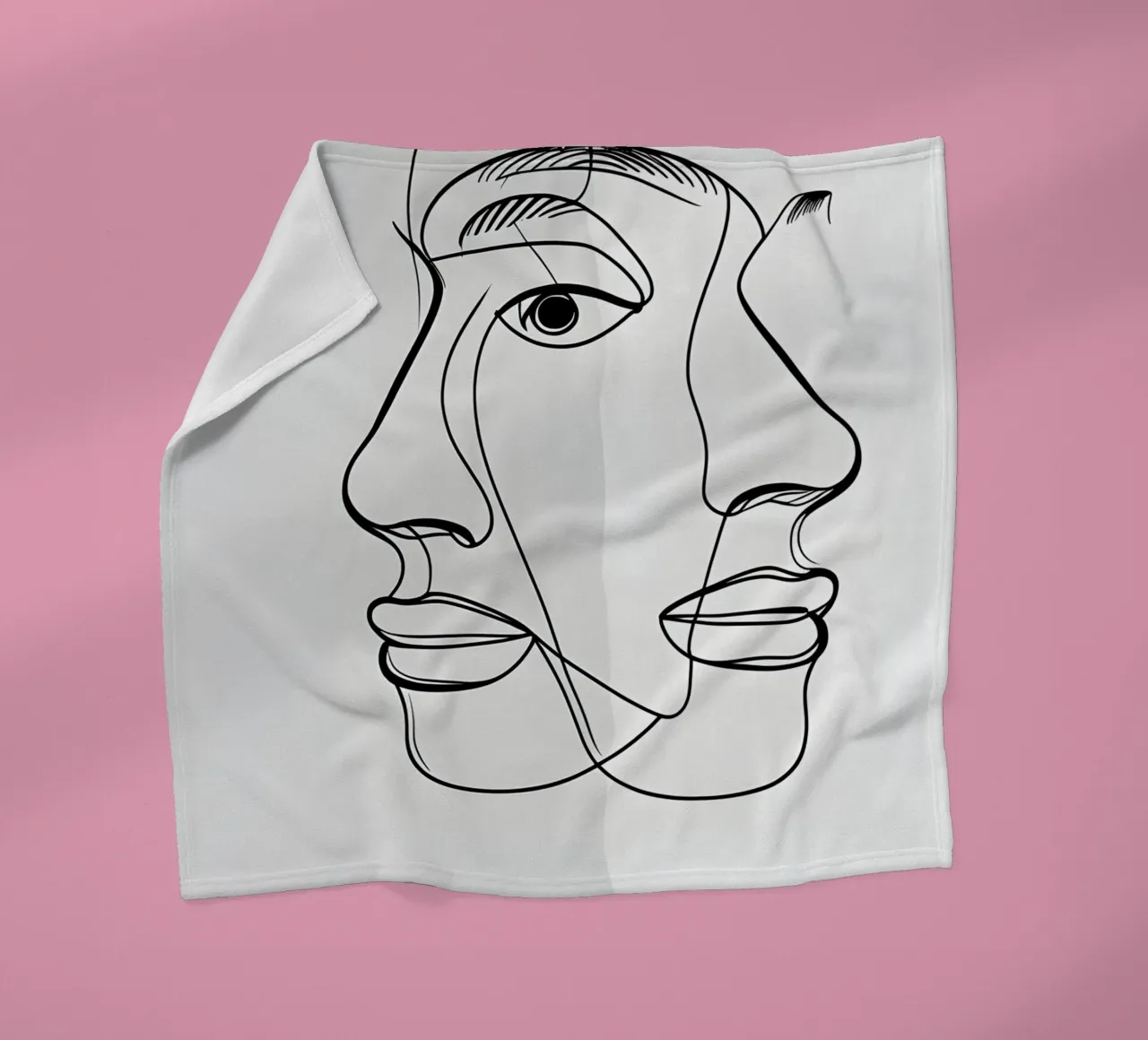 Line art a mezza faccia coperta in pile da LIFESTYLE OBJECTS