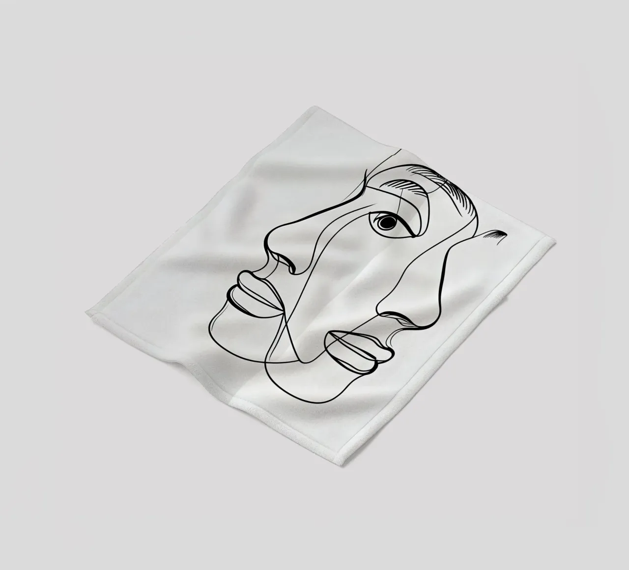 Line art a mezza faccia coperta in pile da LIFESTYLE OBJECTS