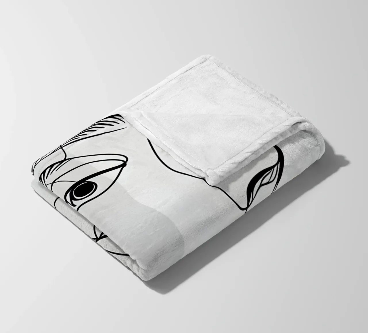 Line art a mezza faccia coperta in pile da LIFESTYLE OBJECTS