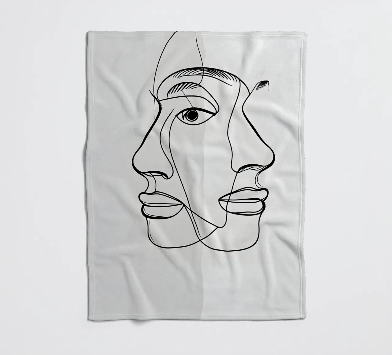 Line art a mezza faccia coperta in pile da LIFESTYLE OBJECTS