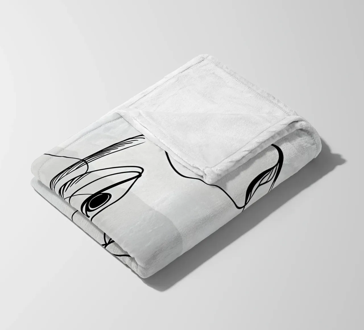 Line art a mezza faccia coperta in pile da LIFESTYLE OBJECTS