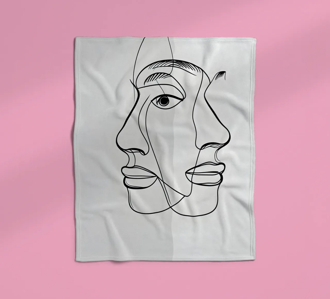 Line art a mezza faccia coperta in pile da LIFESTYLE OBJECTS