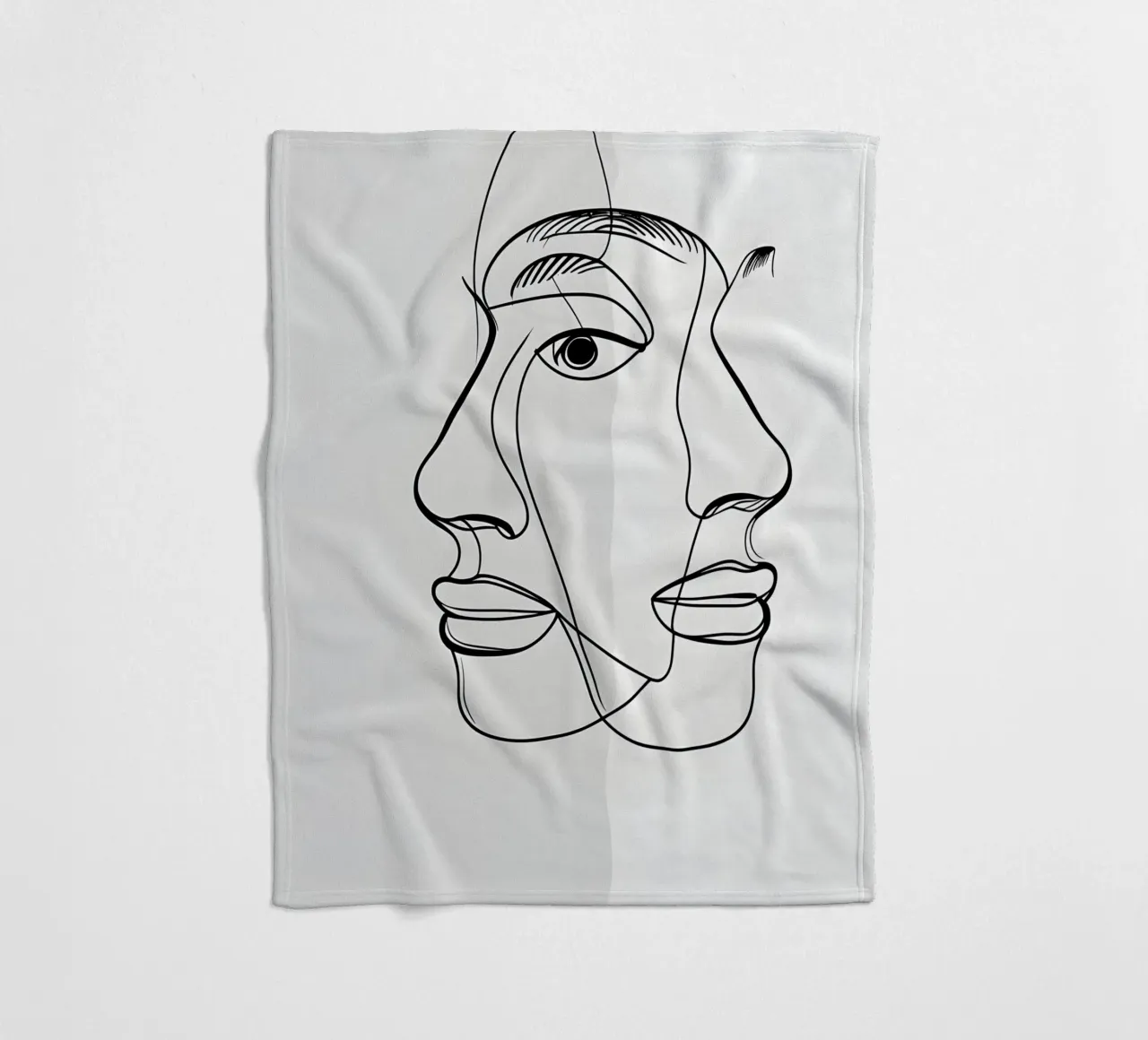 Line art a mezza faccia coperta in pile da LIFESTYLE OBJECTS