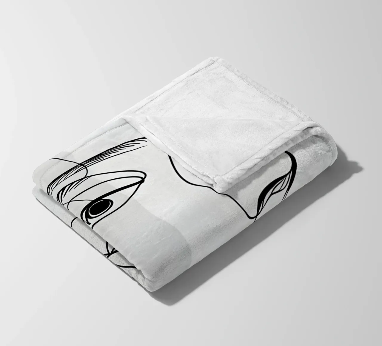 Line art a mezza faccia coperta in pile da LIFESTYLE OBJECTS