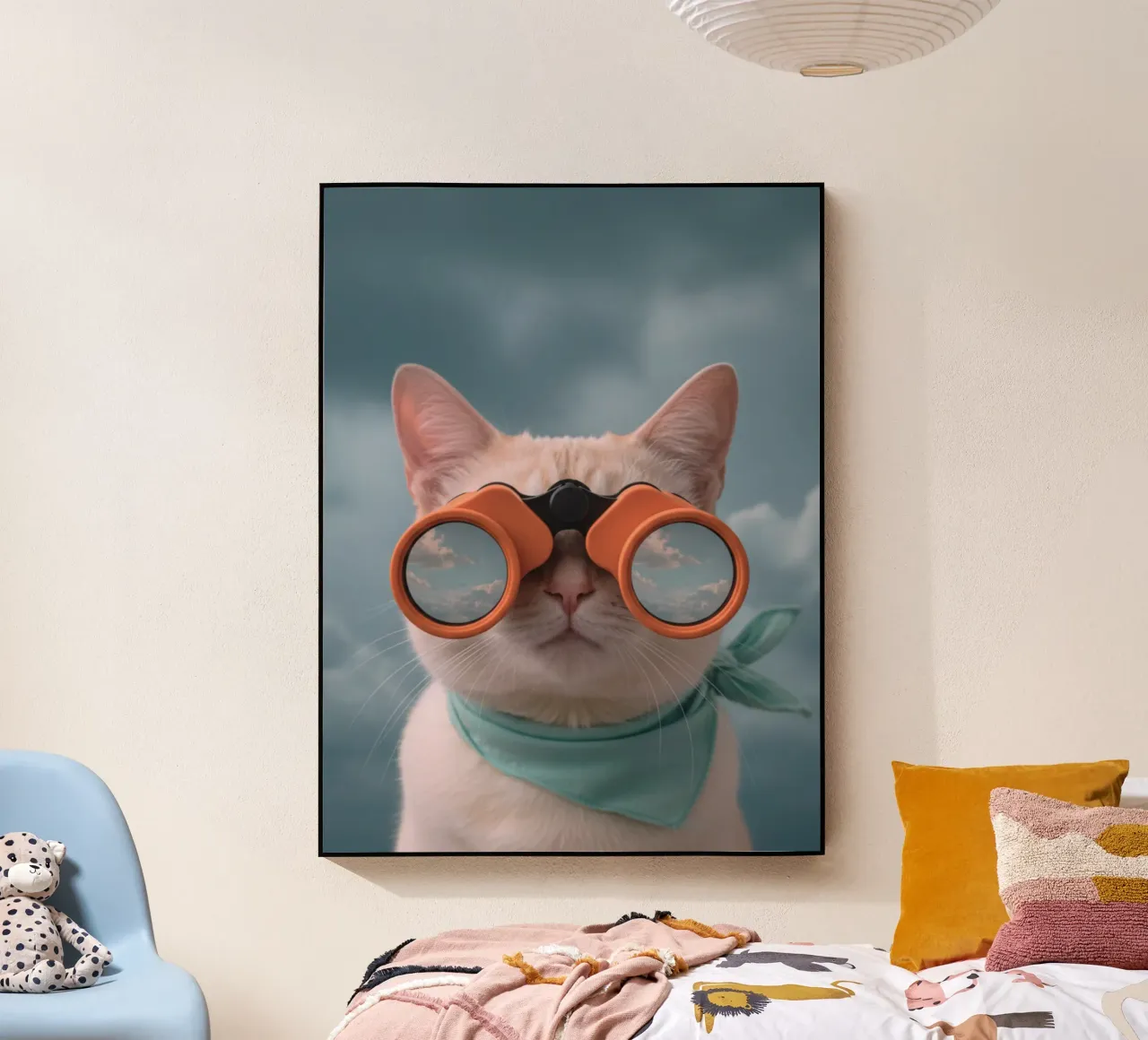 cat with binoculars plexiglass da feny