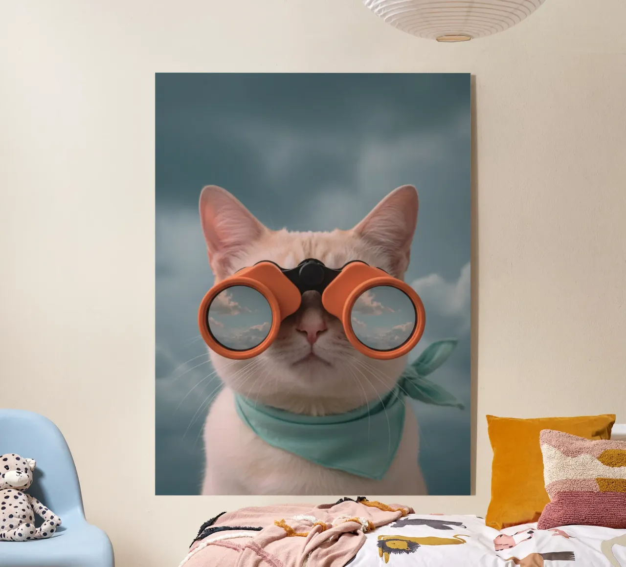 cat with binoculars plexiglass da feny