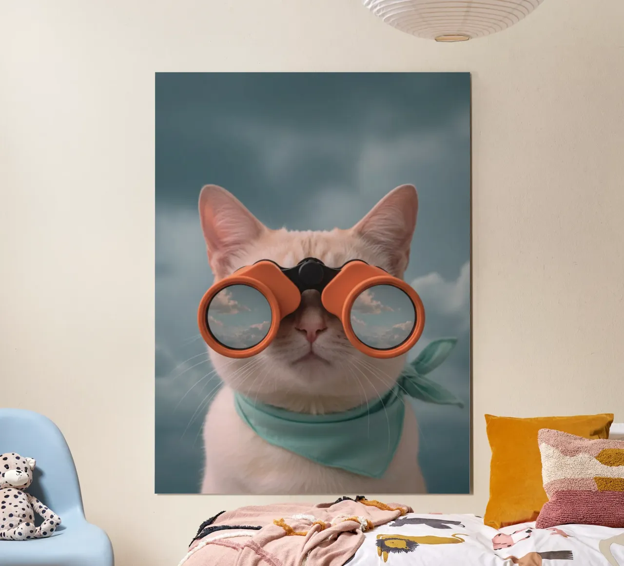 cat with binoculars carta hahnemühle da feny