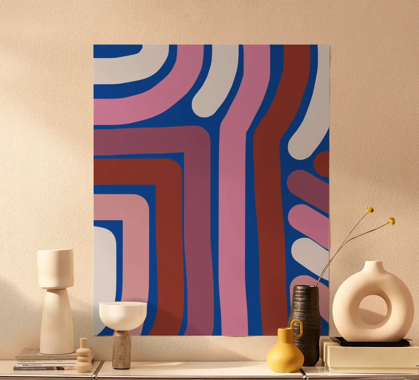 Rayures roses et bleues poster de Little Dean