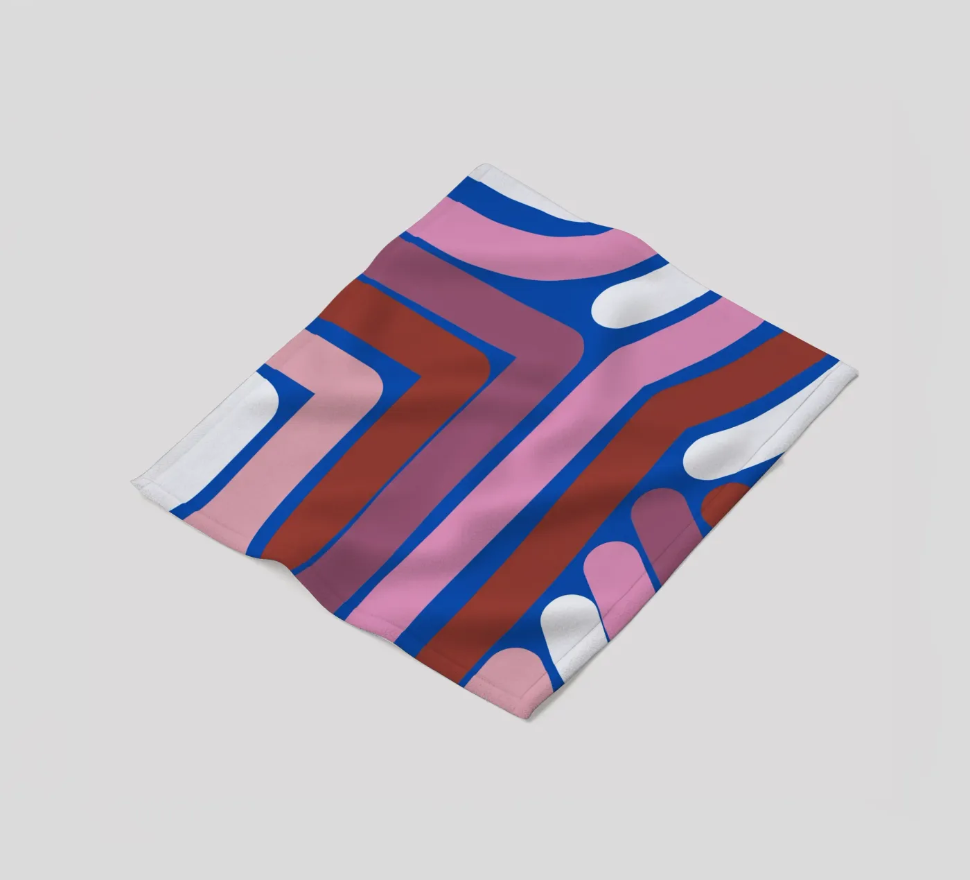 Riga rosa e blu coperta in pile da Little Dean