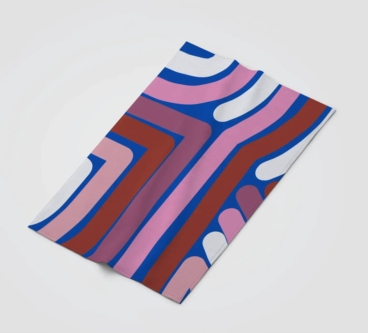 Riga rosa e blu coperta in pile da Little Dean