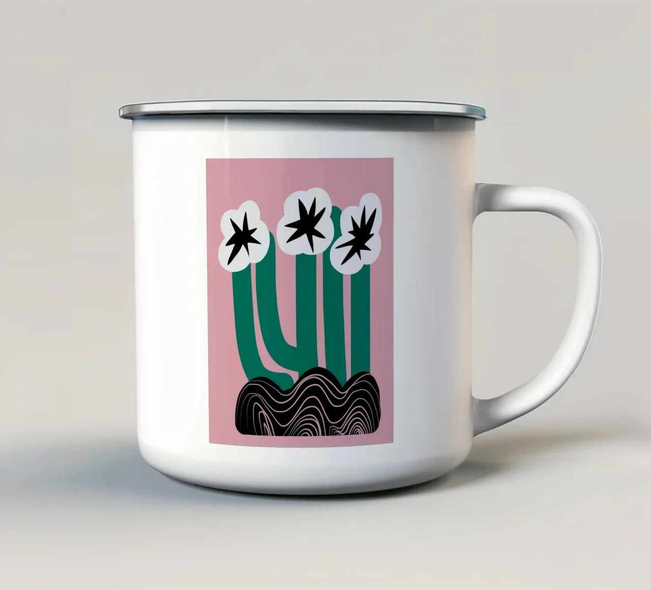 Estroso fiore di cactus tazza in smalto da Little Dean