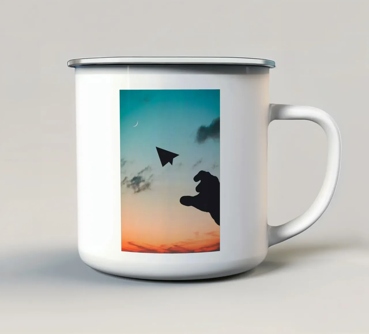 throw the plane to sky tazza in smalto da feny