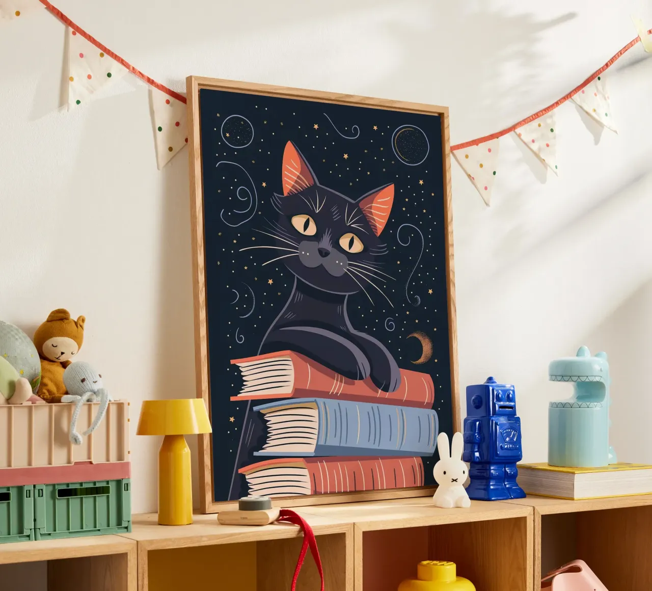 Gatto con libri plexiglass da Noah Bouchard