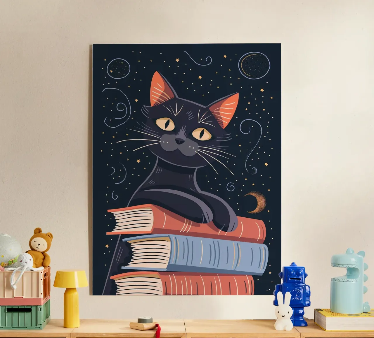 Gatto con libri plexiglass da Noah Bouchard