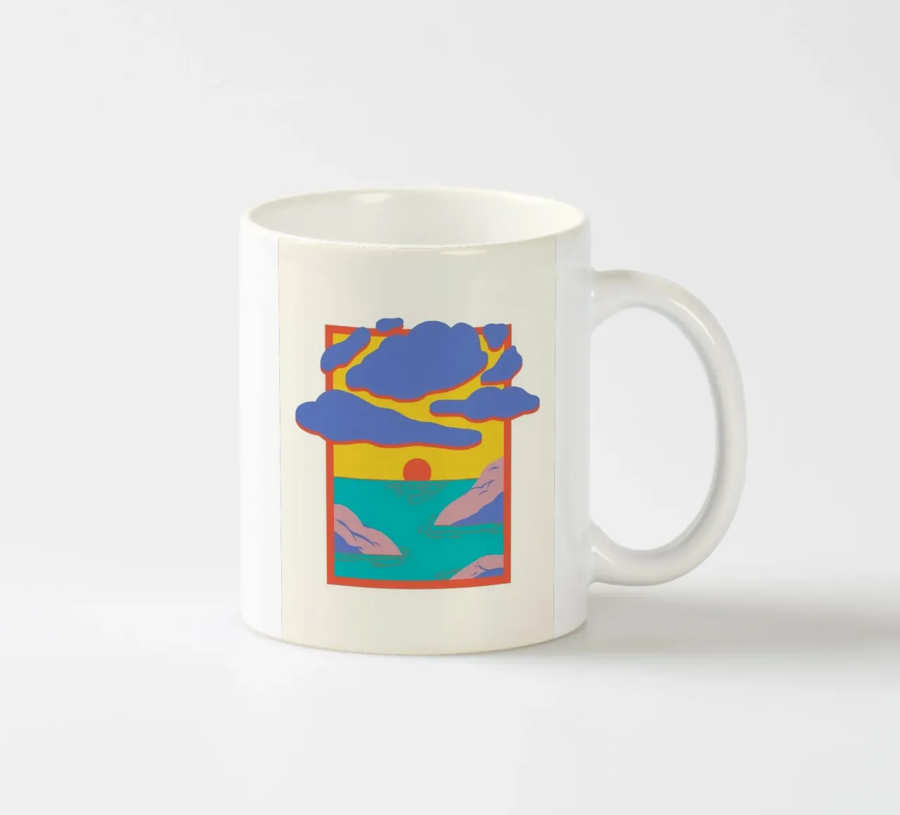 nature window in paint tazza in ceramica da feny