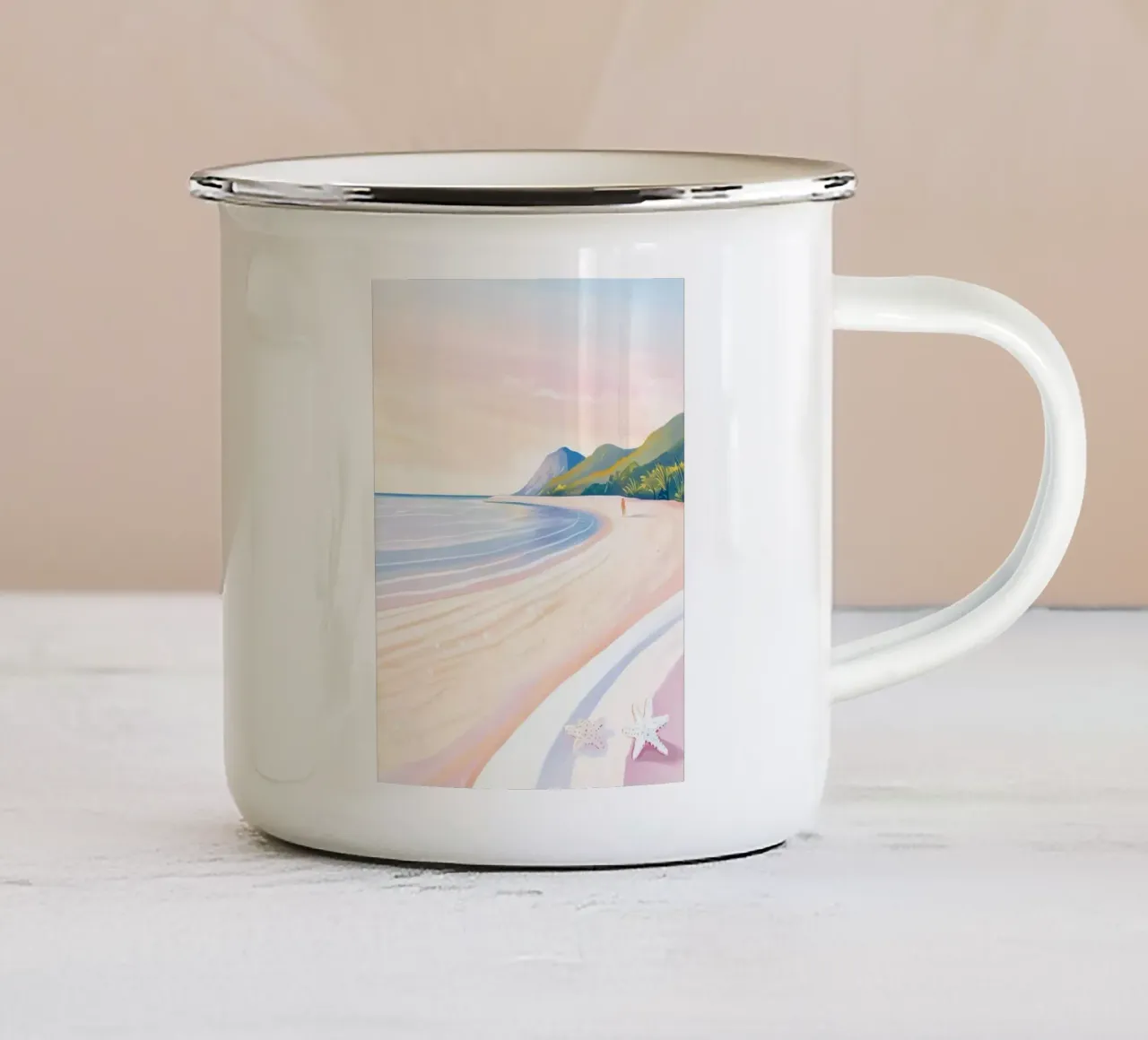 curve line beach and starsea tazza in smalto da feny