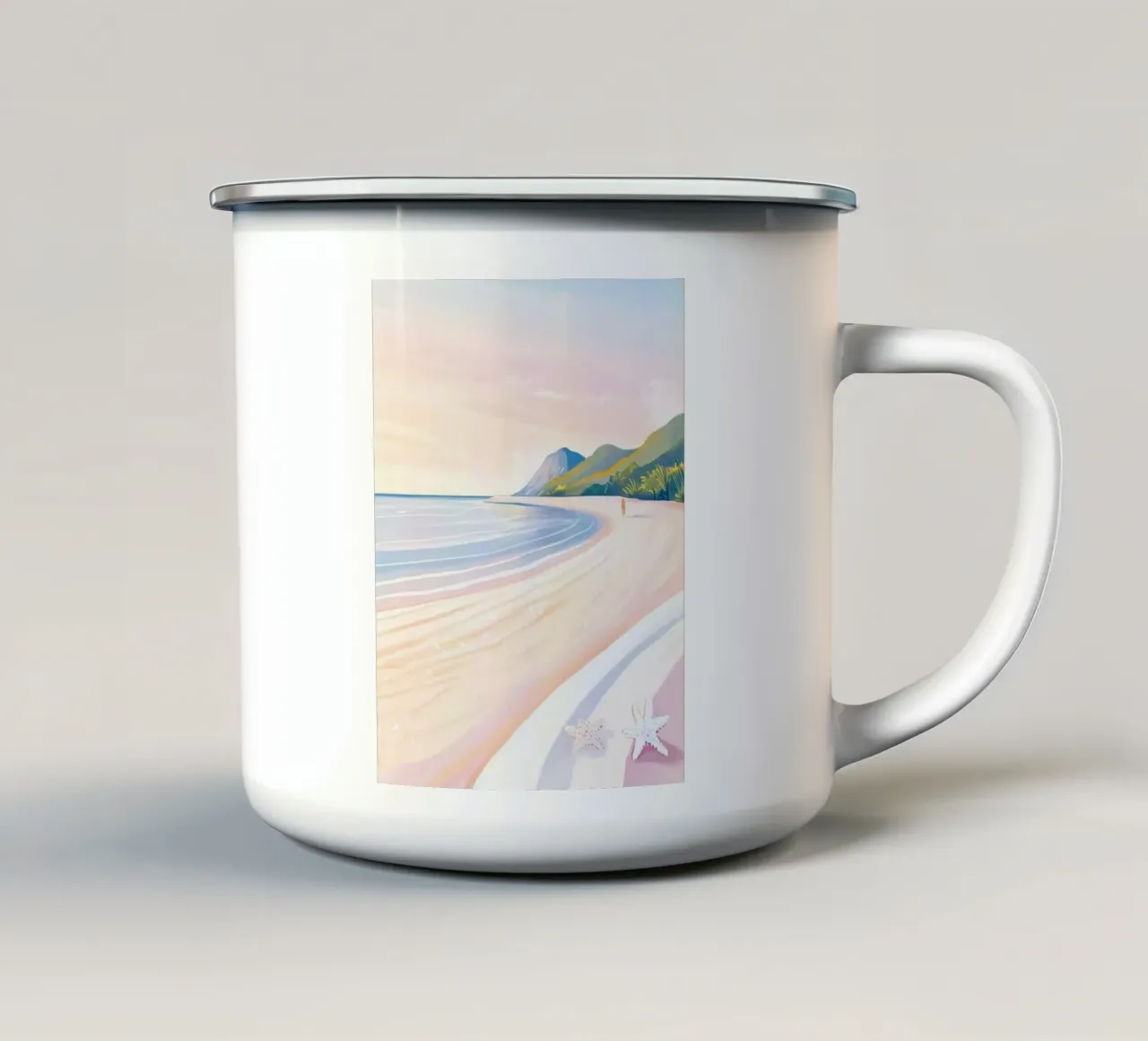 curve line beach and starsea tazza in smalto da feny