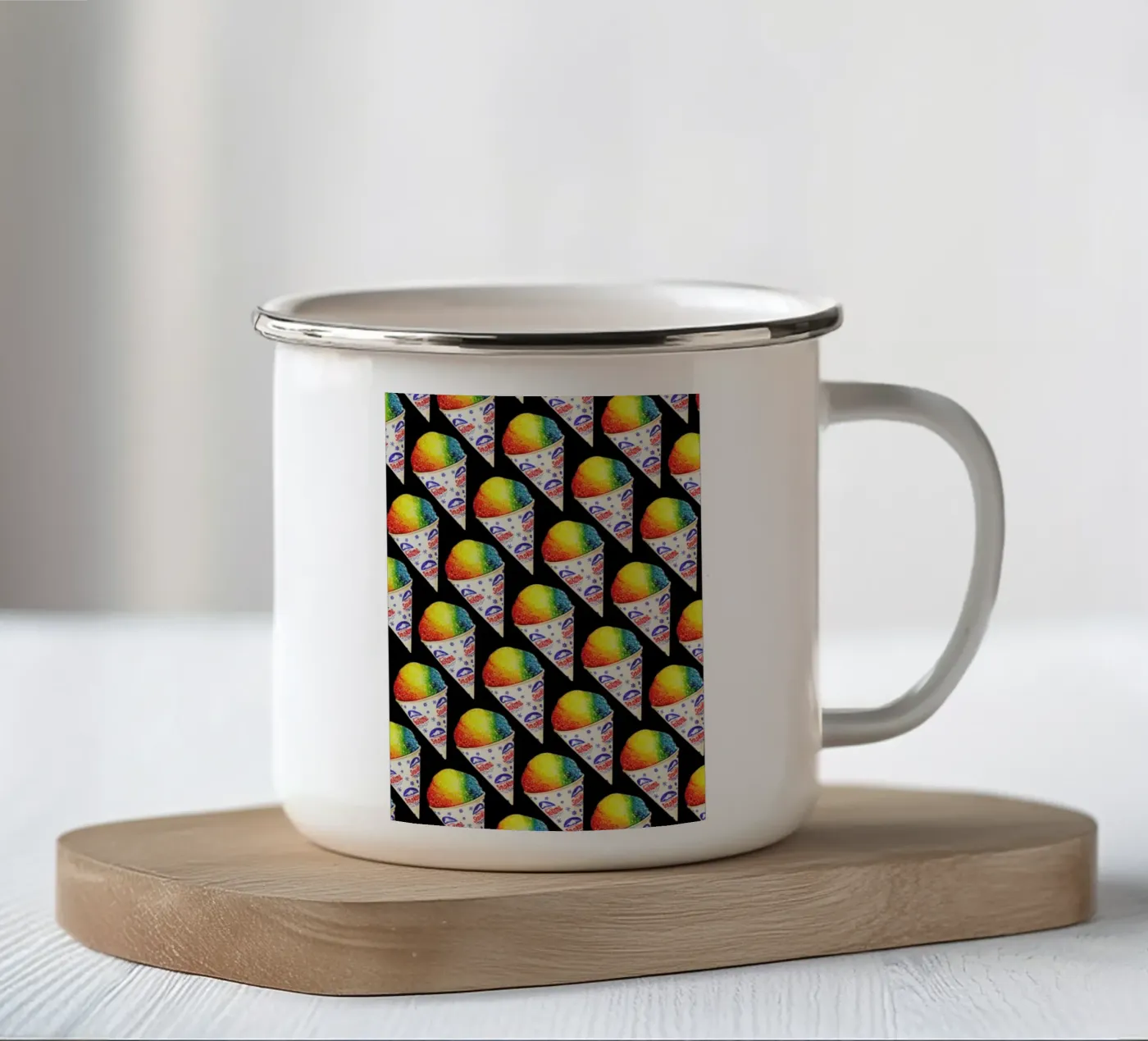 Snow Cone Pattern enamel mug by Kelly Gilleran