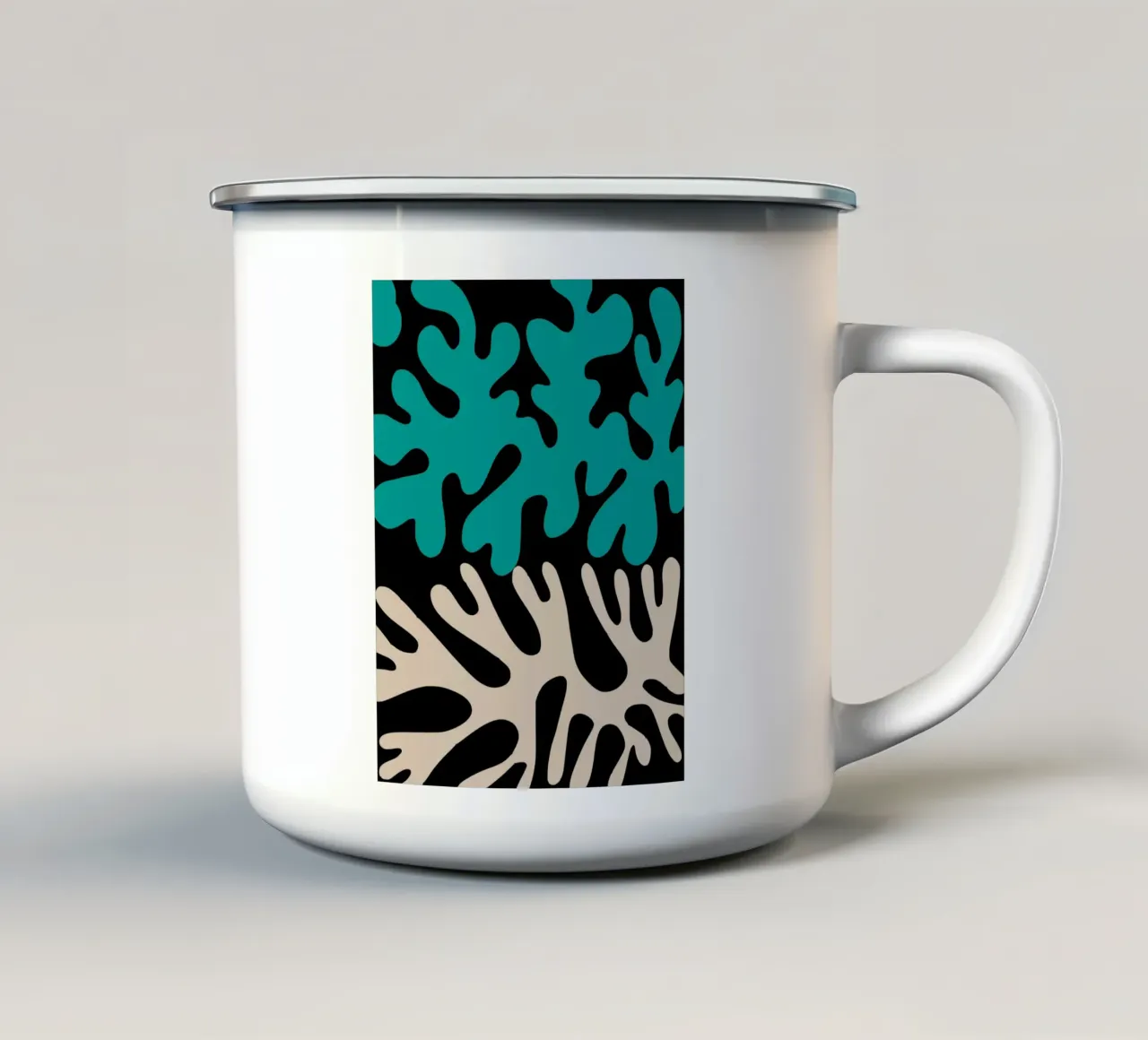 Corallo blu e bianco tazza in smalto da Little Dean