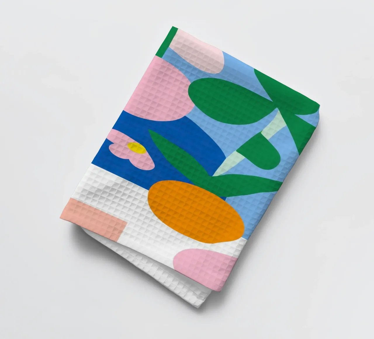 Art mural cubiste naïf et lumineux avec fleurs torchon de Artbyvo