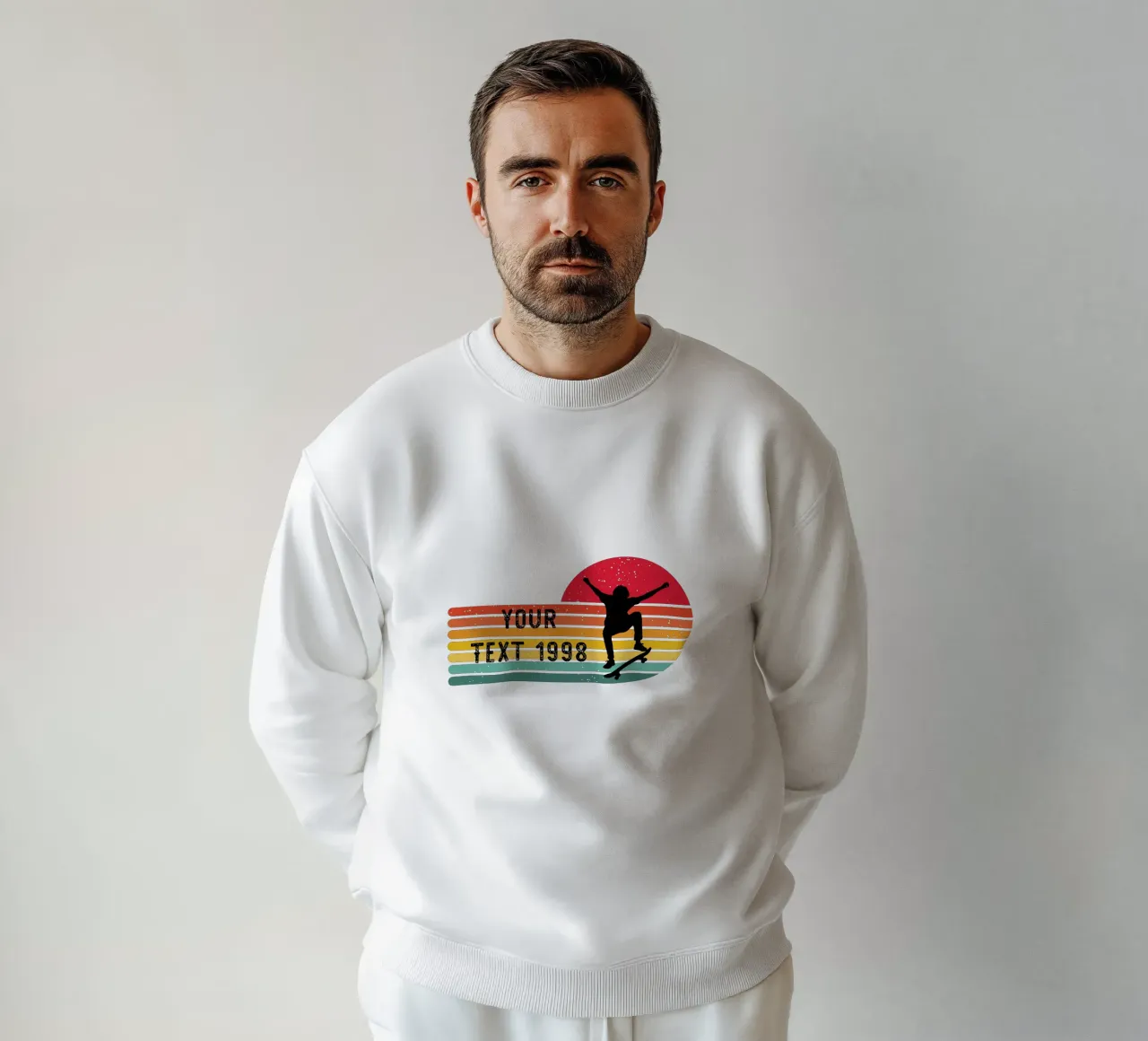 Skateboard retrò - Personalizzabile con testo e anno felpa da studiovinja