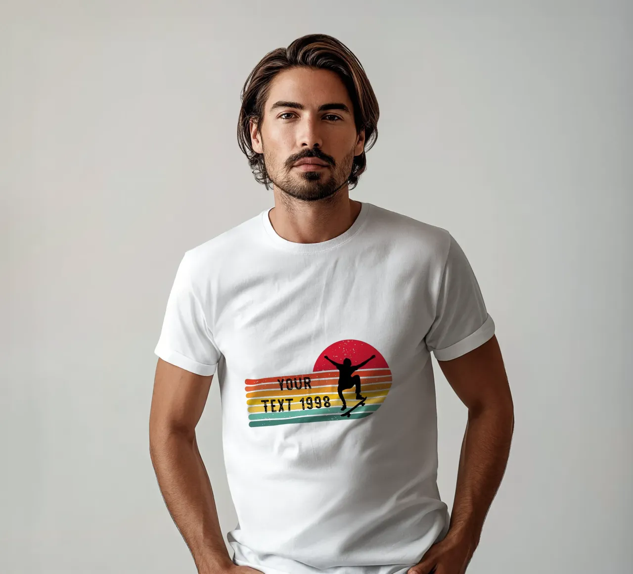 Retro Skateboard - Personalize with your Text and Year t-shirt by studiovinja
