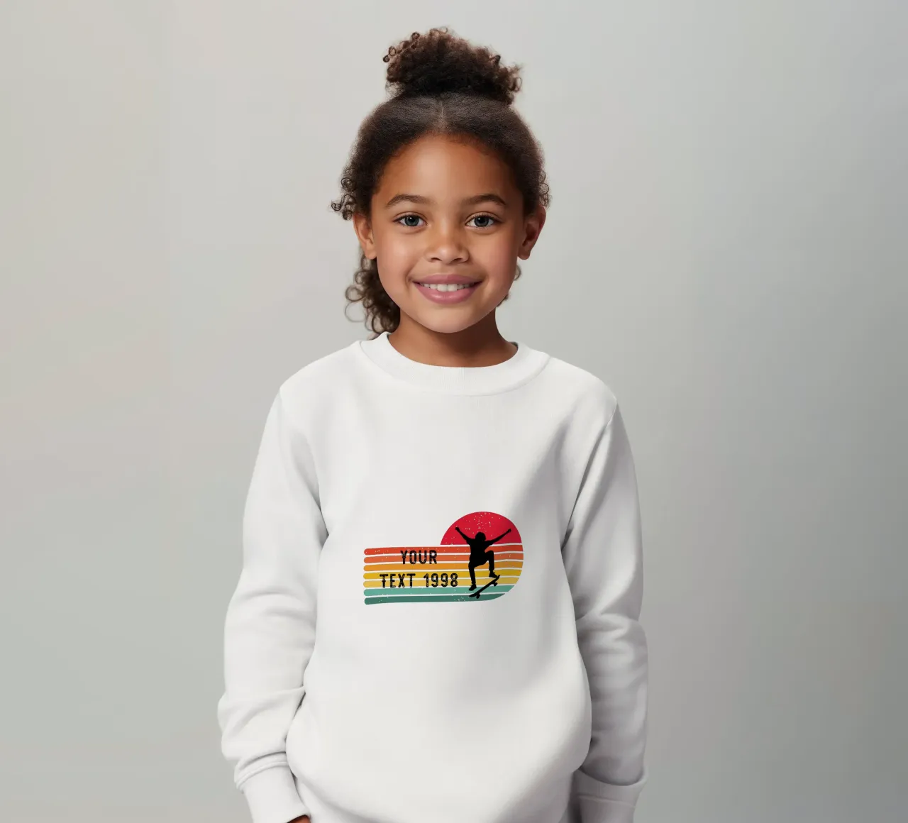 Skateboard retrò - Personalizzabile con testo e anno felpa bambino da studiovinja