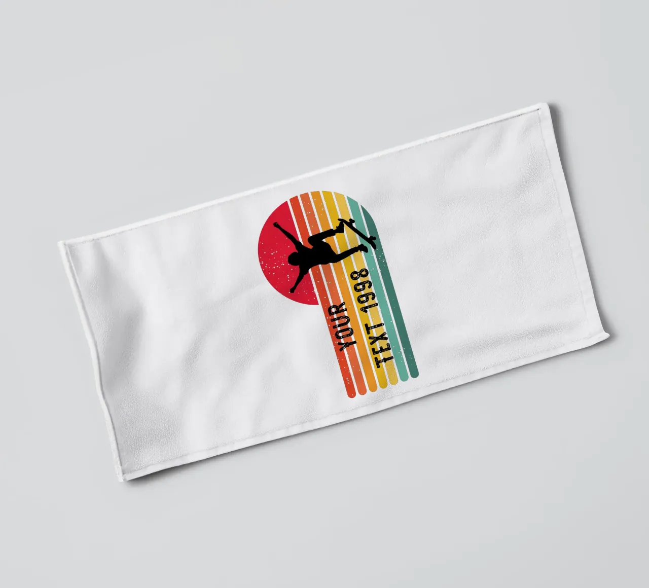 Retro skateboard - Personaliseer met je eigen tekst en jaartal badhanddoek van studiovinja