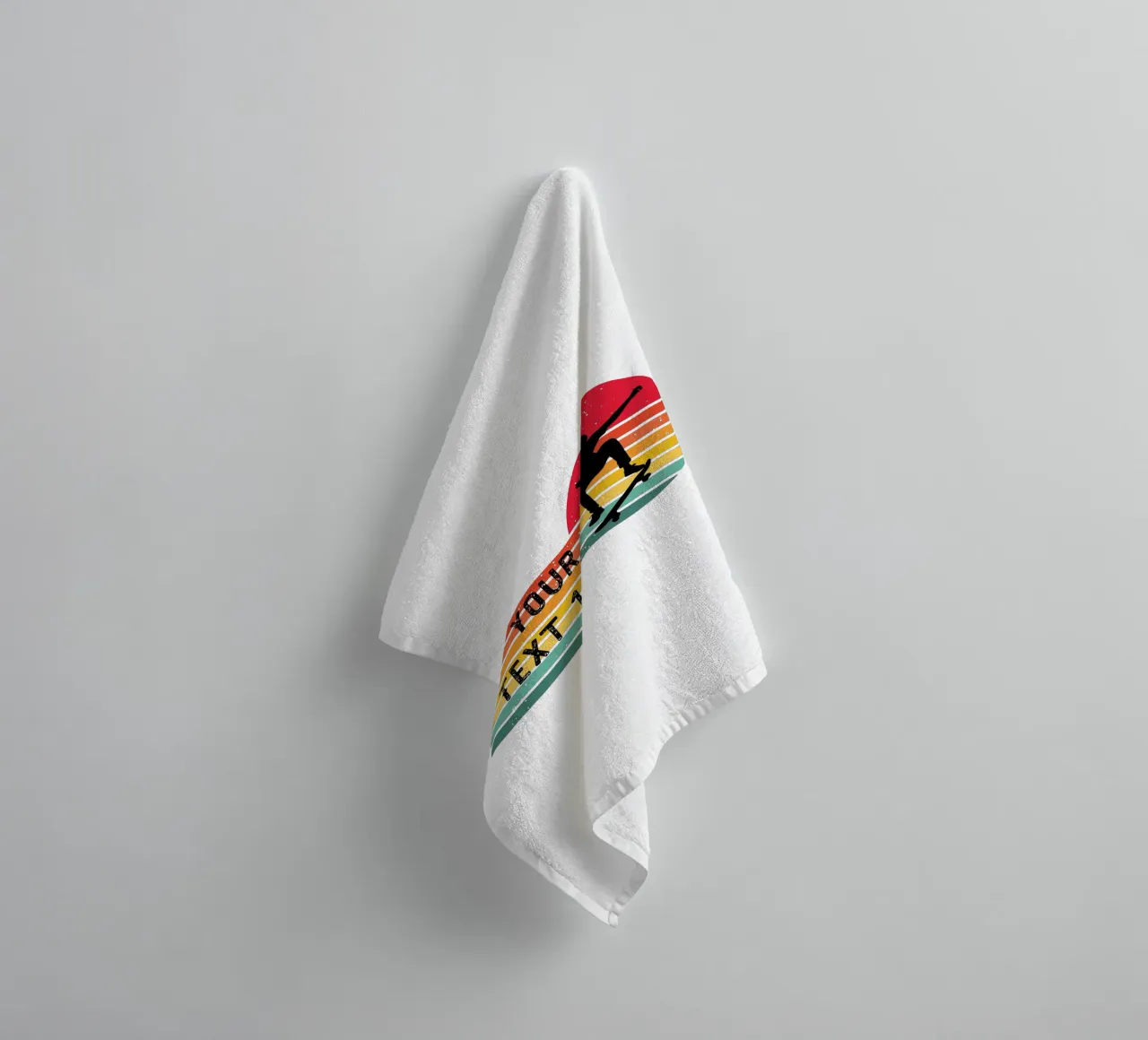 Retro skateboard - Personaliseer met je eigen tekst en jaartal badhanddoek van studiovinja