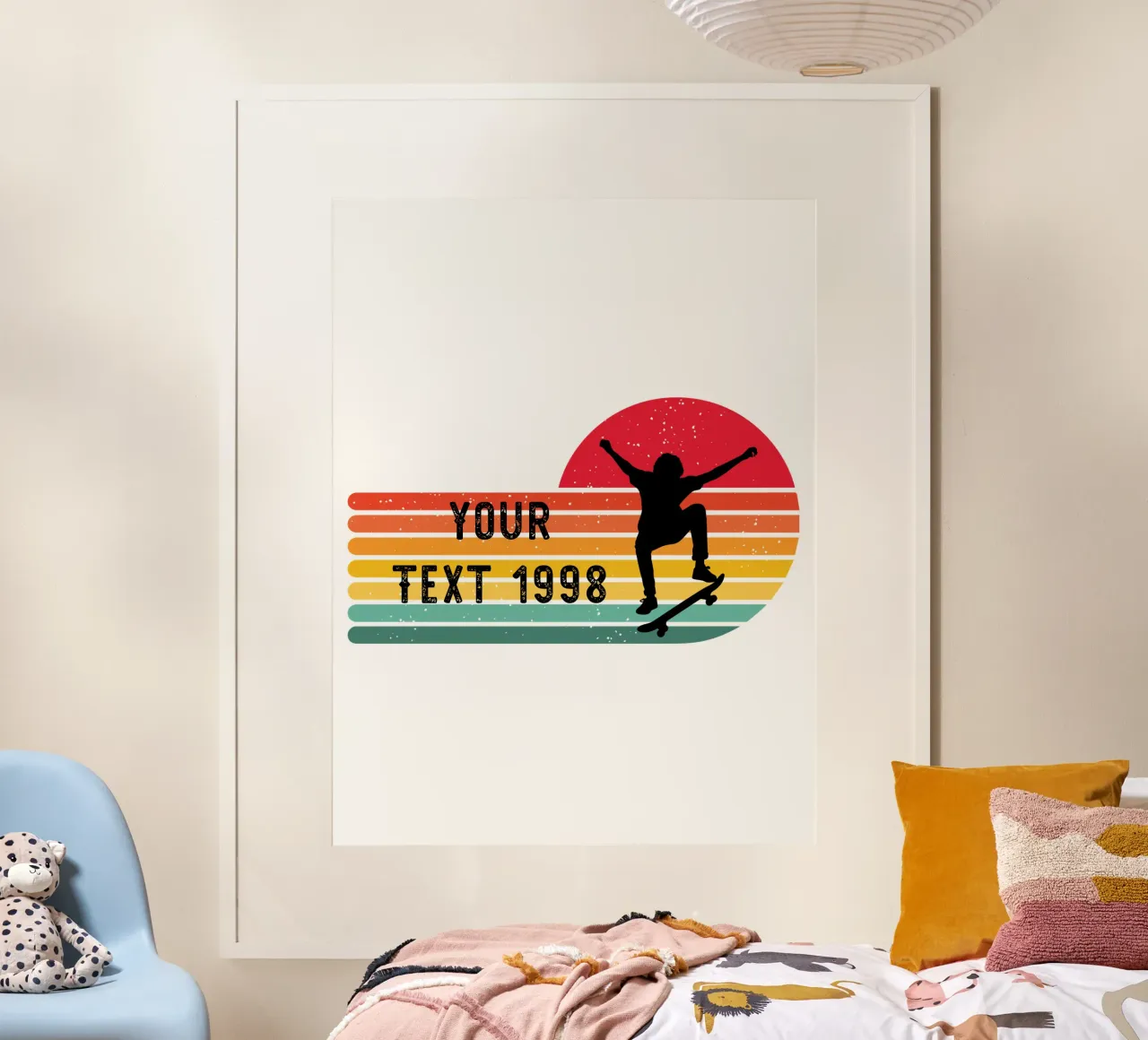 Retro Skateboard - Personalize with your Text and Year hahnemühle by studiovinja
