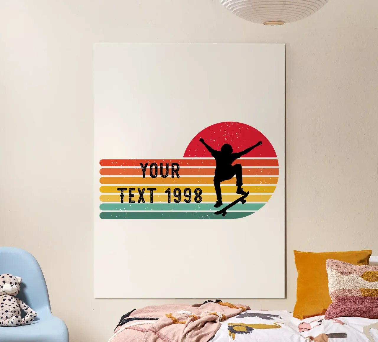 Retro Skateboard - Personalize with your Text and Year hahnemühle by studiovinja