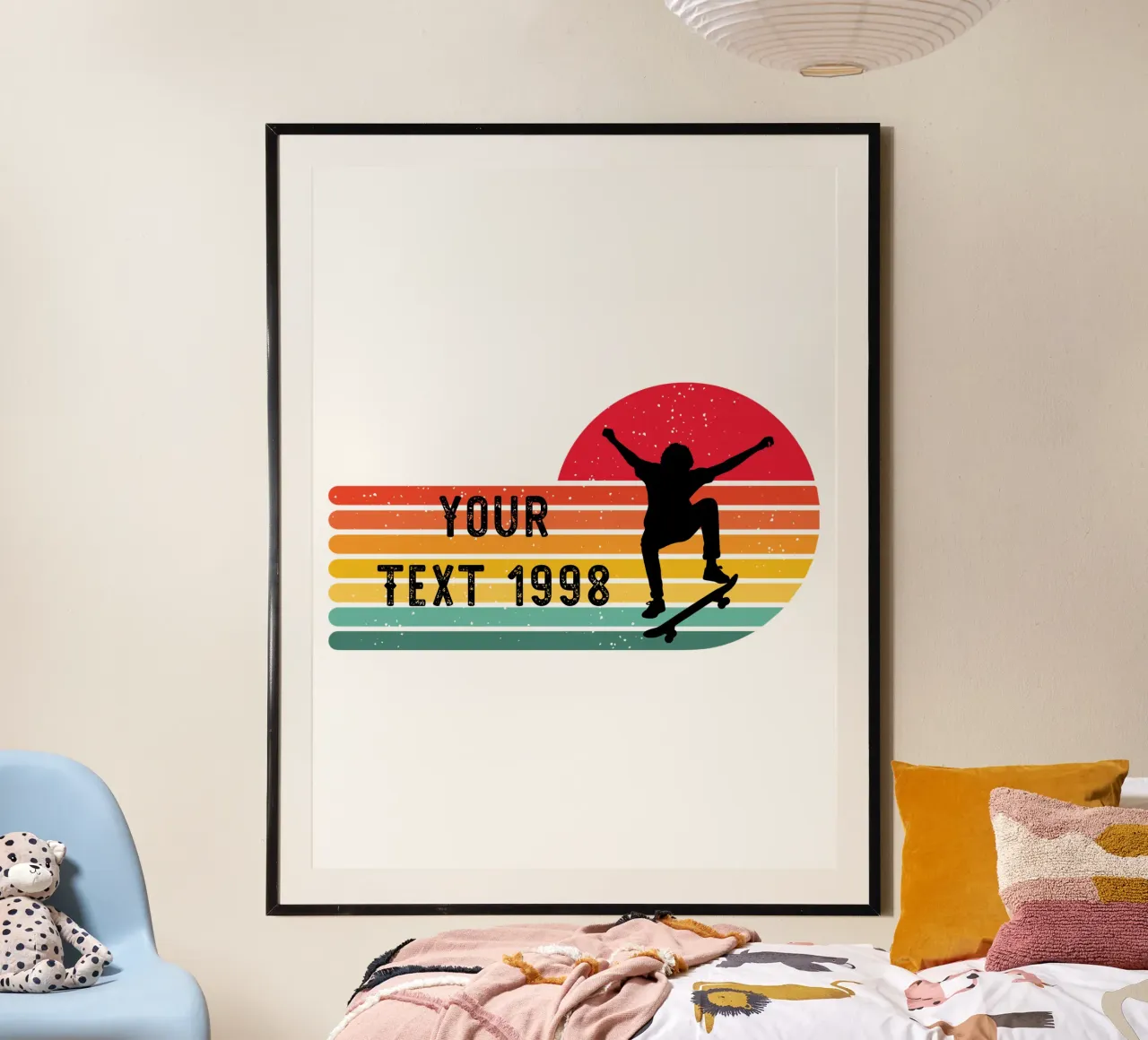 Retro Skateboard - Personalize with your Text and Year hahnemühle by studiovinja