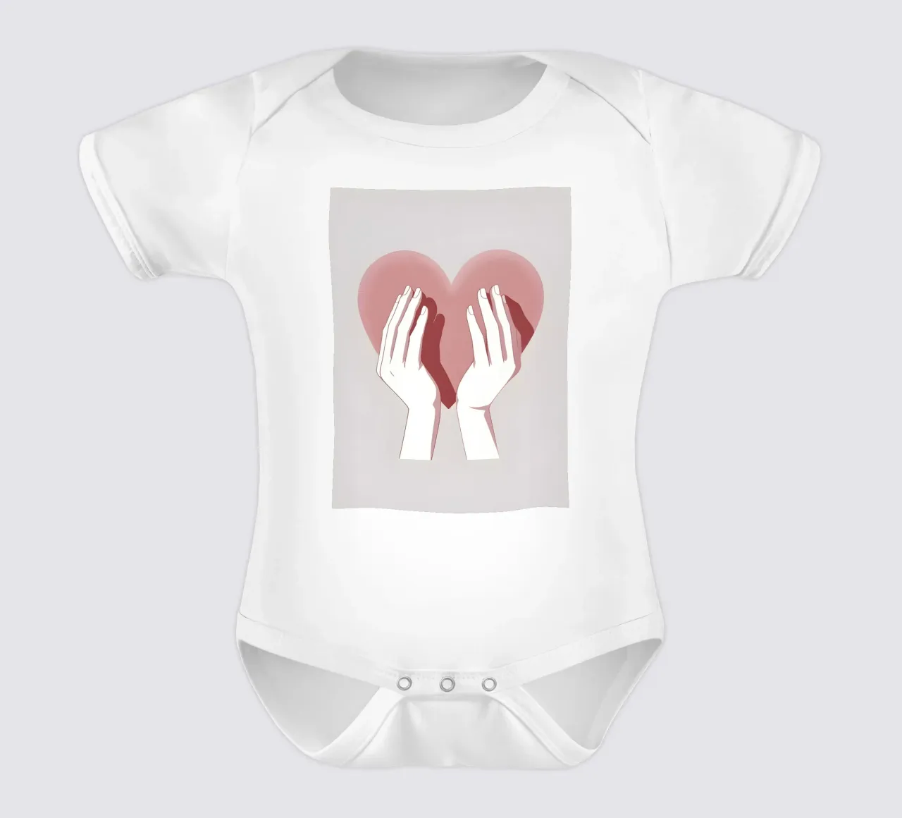 Mani a forma di cuore body neonato maniche corte da LIFESTYLE OBJECTS