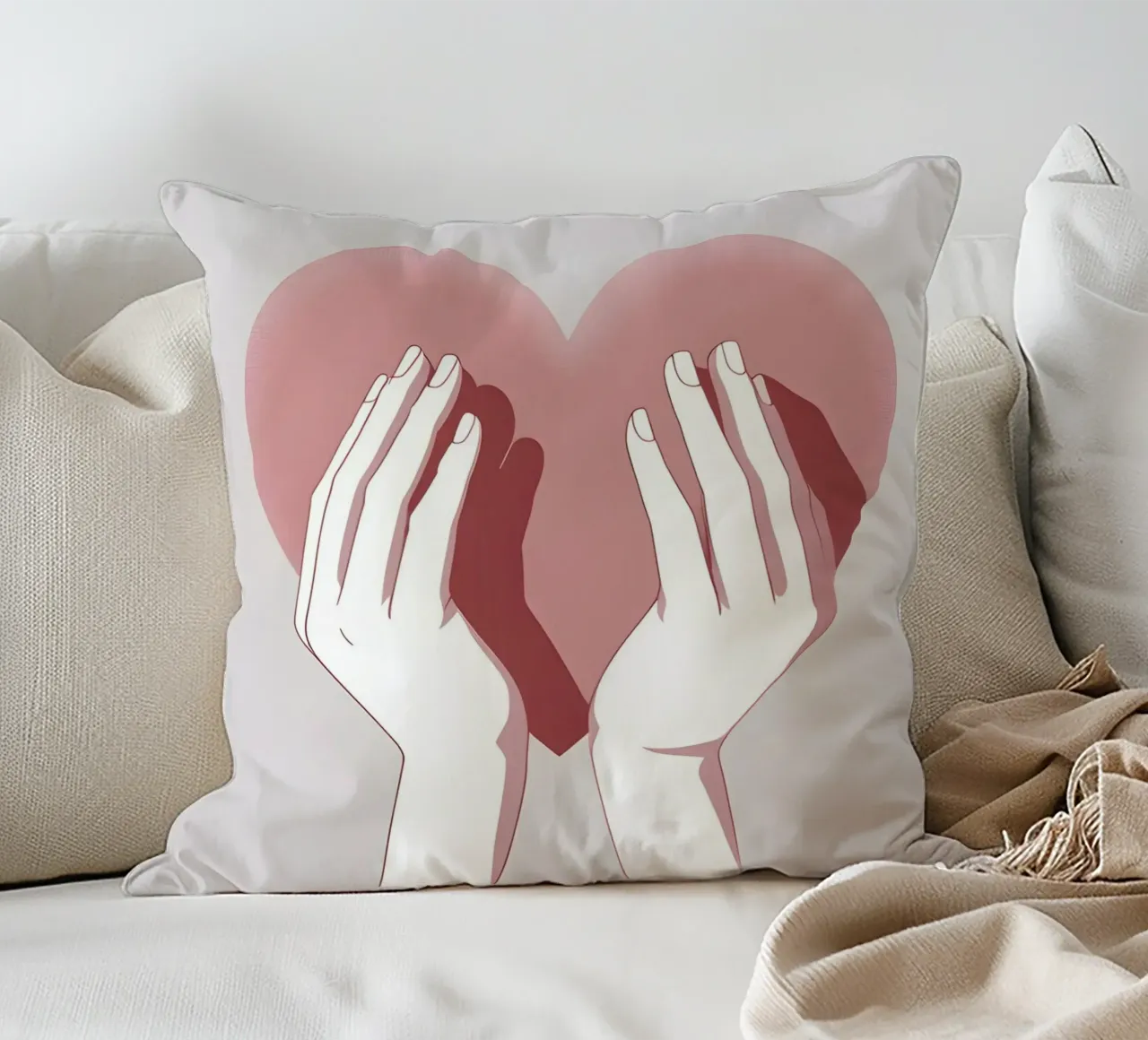 Mani a forma di cuore cuscino da LIFESTYLE OBJECTS