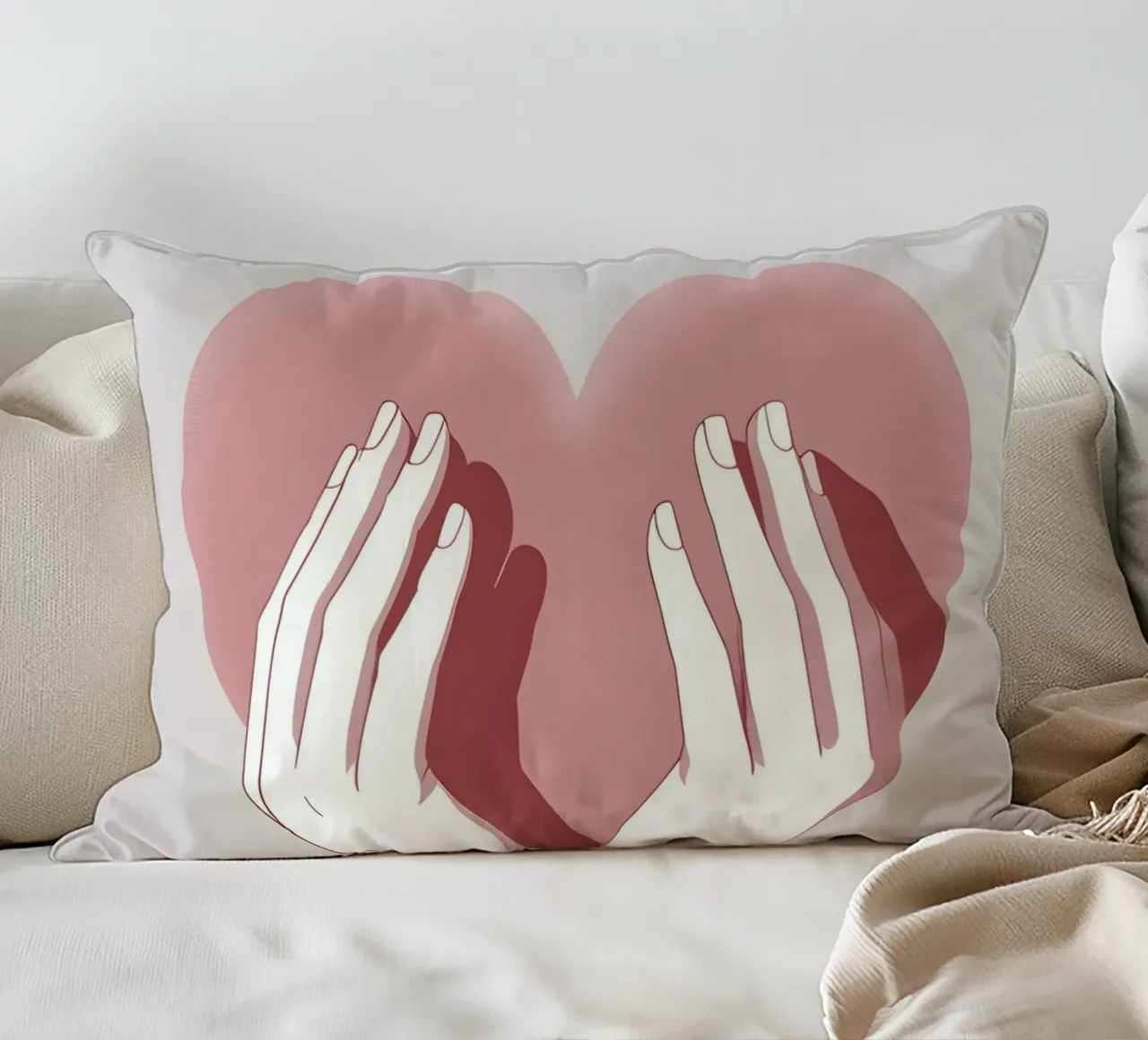 Mani a forma di cuore cuscino da LIFESTYLE OBJECTS