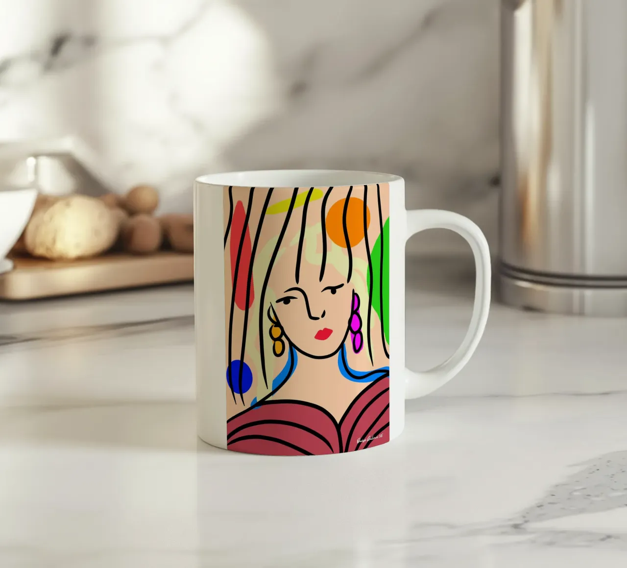 Louise tazza in ceramica da Mike Leymi
