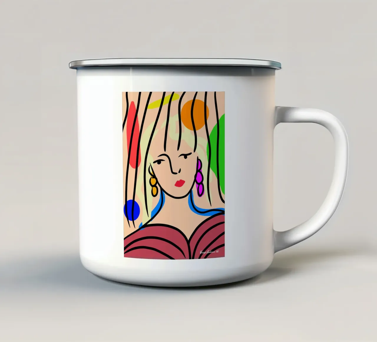 Louise tazza in smalto da Mike Leymi