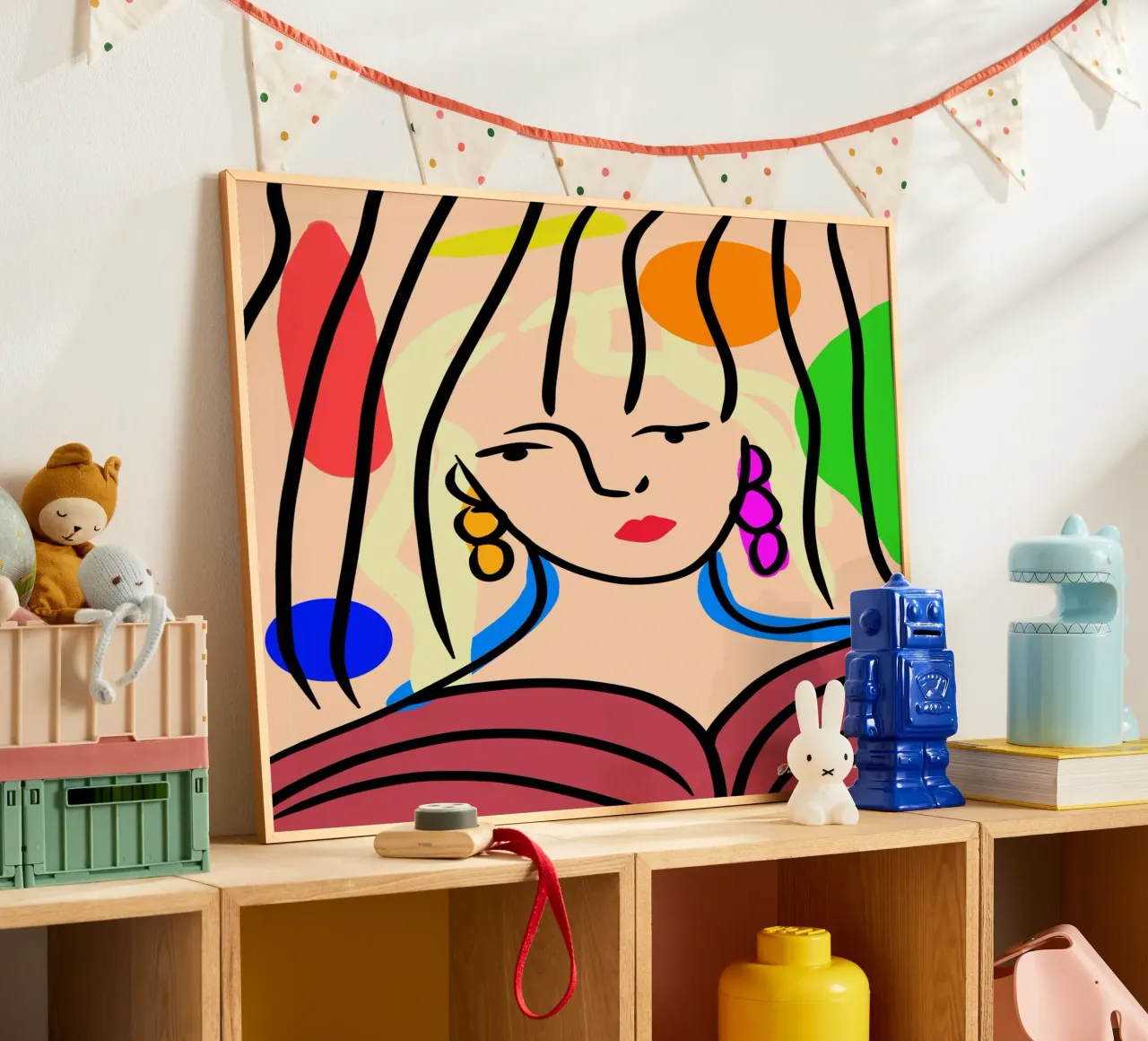 Louise poster con telaio in legno da Mike Leymi