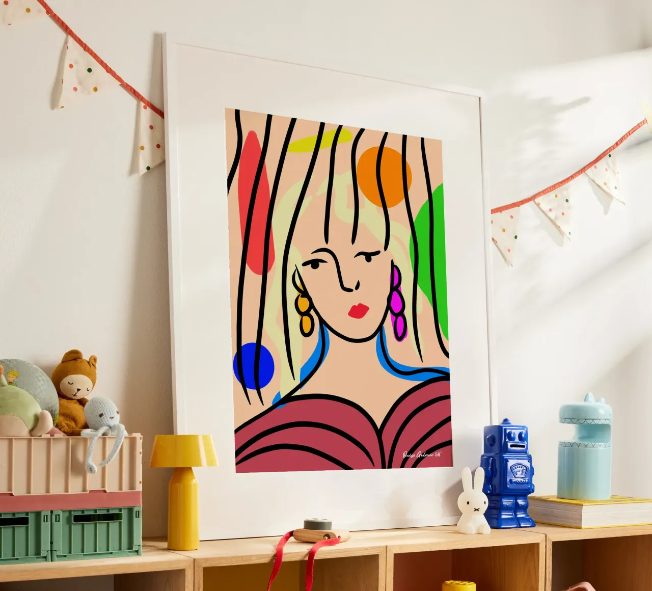 Louise poster con telaio in legno da Mike Leymi