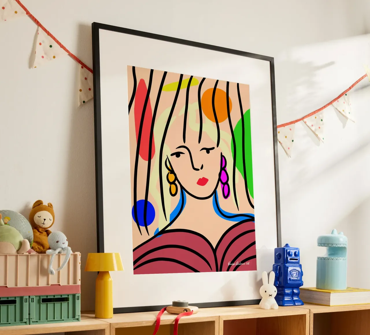 Louise poster con telaio in legno da Mike Leymi