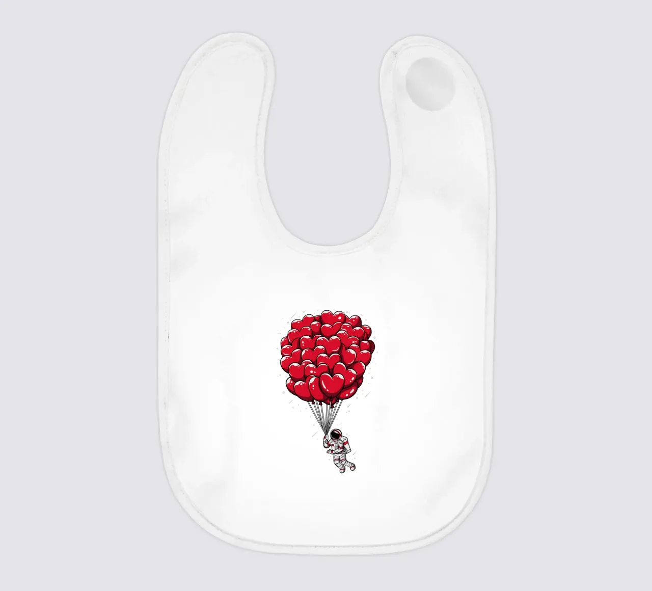 Astronauta con palloncino a cuore bavaglino da LM2KONE
