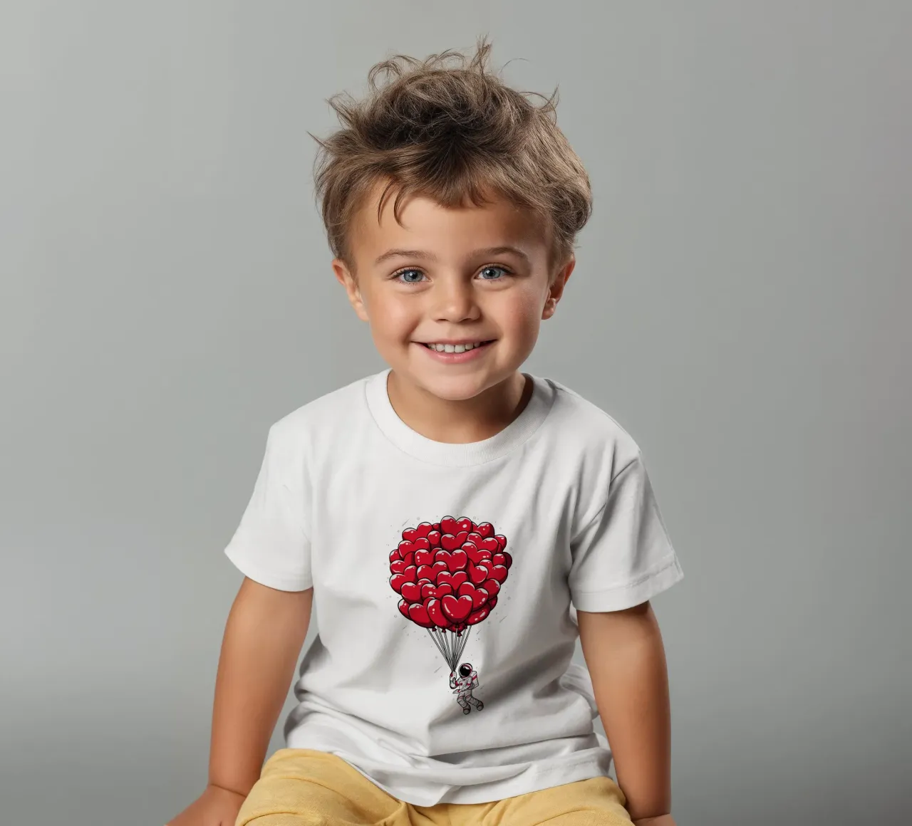 Astronauta con palloncino a cuore t-shirt bambini da LM2KONE